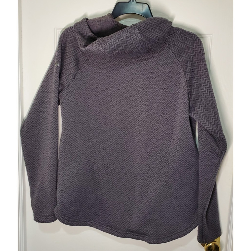 Columbia Women’s L Gray Textured Fleece Pullover 1/4 Snap Long Sleeve Cozy Warm - Picture 12 of 12